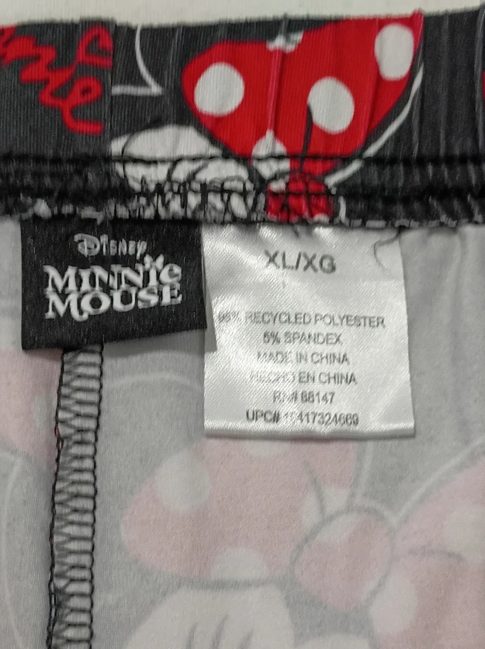 Disney Minnie Mouse Black Red White Polka Dot Bow Pajama Shorts Size XL - Picture 4 of 5